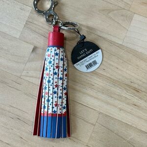 Brighton Red, White, and Blue Star Tassel Keychain Handbag Charm